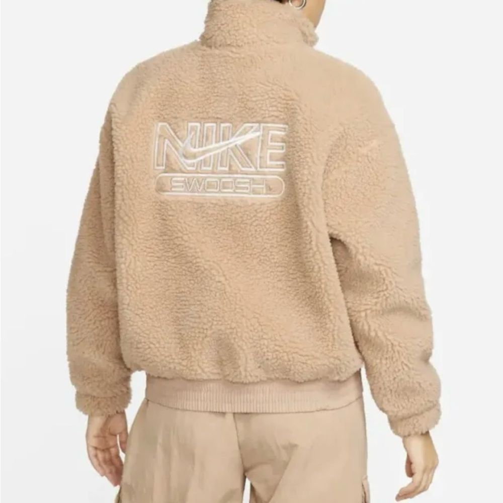 NWT Nike Swoosh Tan Sherpa Bomber Jacket XL